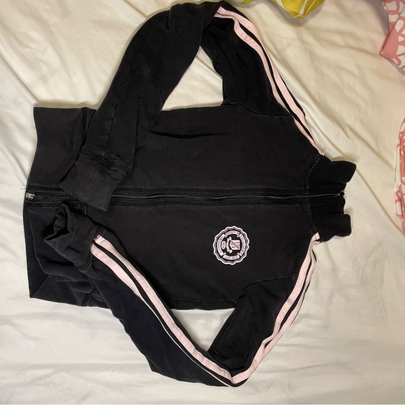 🌸Pink & Black fitted zip up jacket🖤 - Picture 3 of 5